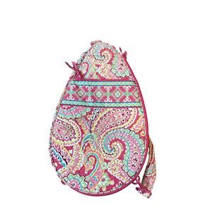 Vera Bradley Backpack Cross Body Purse Tennis Bag Pink Paisley Floral